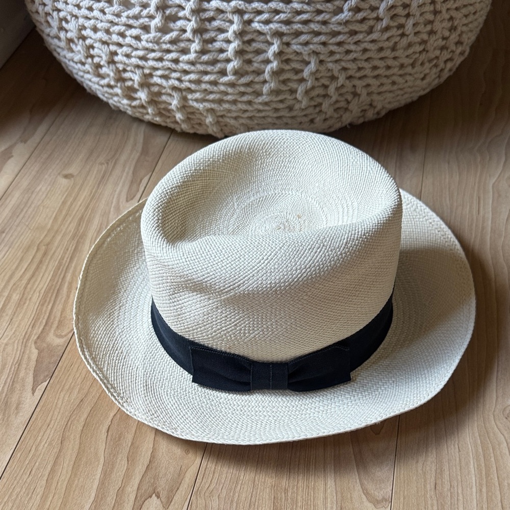 Hat Attack Cream Straw Fedora with Black Band